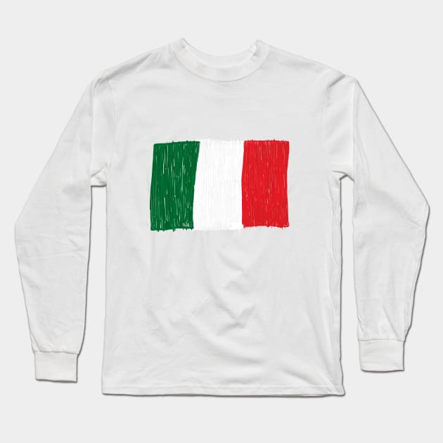 Italy flag made of doodle vector Long Sleeve T-Shirt by GULSENGUNEL